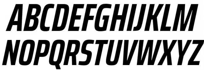 Saira ExtraCondensed Bold Italic Schriftart Groß