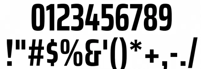 Saira ExtraCondensed Bold Font OTHER CHARS