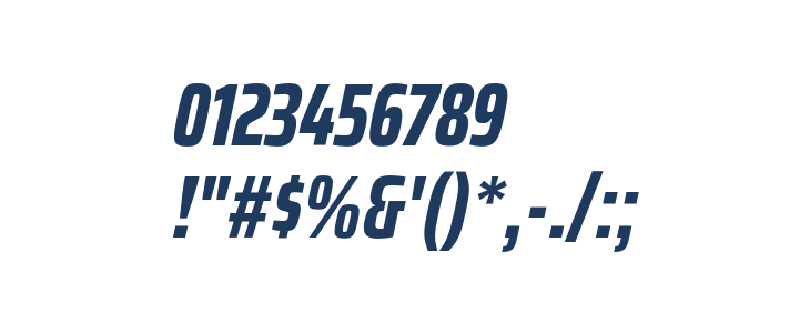Saira ExtraCondensed ExtraBold Italic Other Characters
