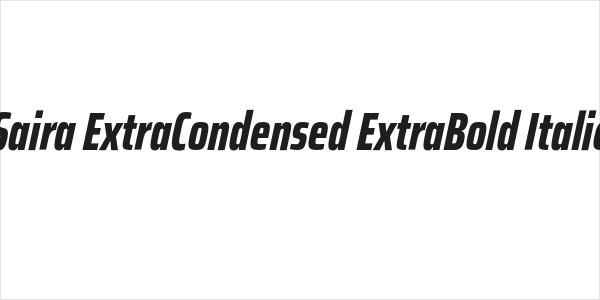 Saira ExtraCondensed ExtraBold Italic Logo