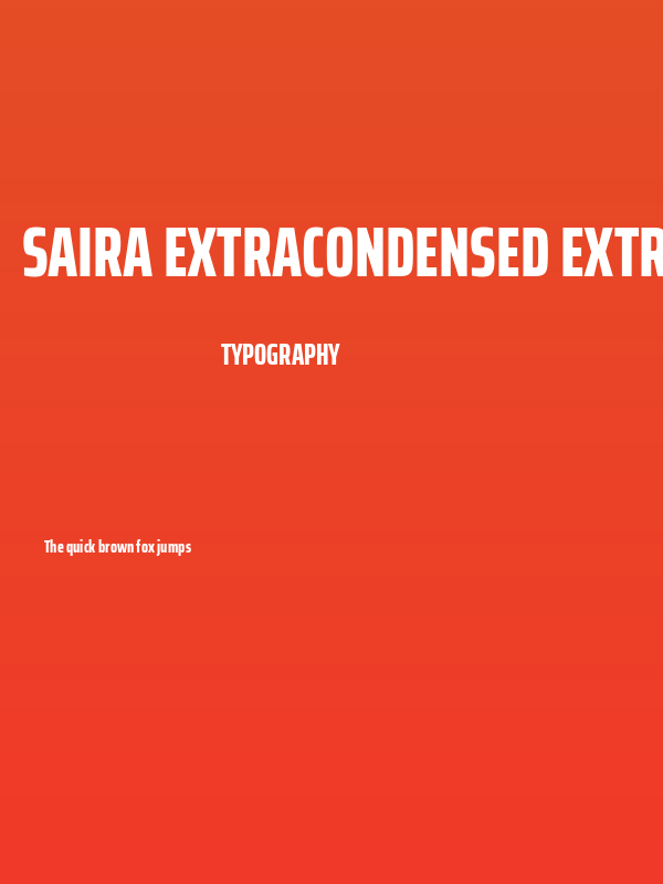 Saira ExtraCondensed ExtraBold Poster