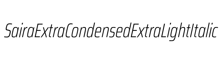 Saira ExtraCondensed ExtraLight Italic  免费字体下载