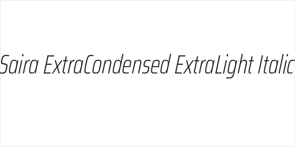 Saira ExtraCondensed ExtraLight Italic Logo