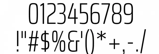 Saira ExtraCondensed ExtraLight Font OTHER CHARS