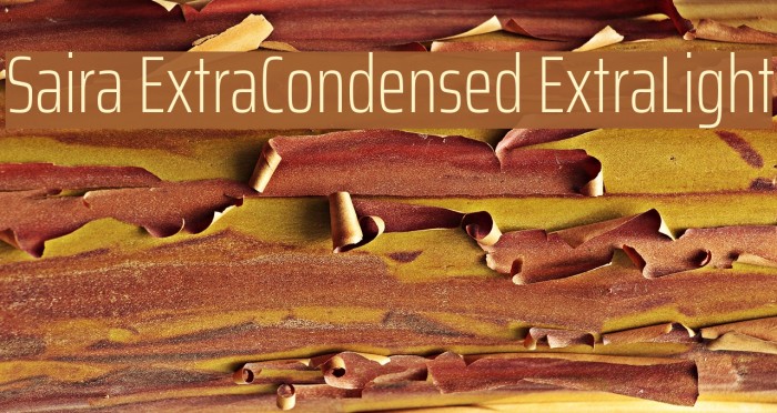 Saira ExtraCondensed ExtraLight Font examples