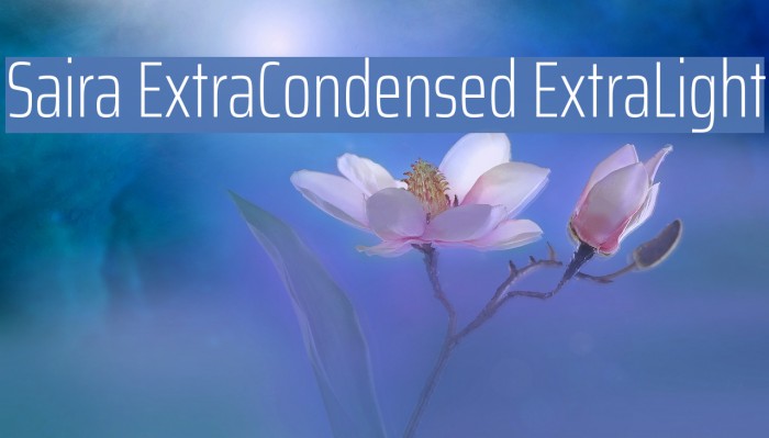 Saira ExtraCondensed ExtraLight Font examples