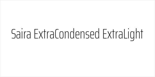 Saira ExtraCondensed ExtraLight Logo