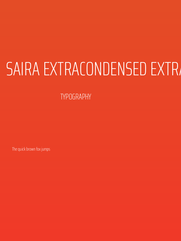 Saira ExtraCondensed ExtraLight Poster
