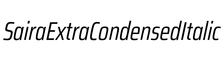 Saira ExtraCondensed Italic  免费字体下载