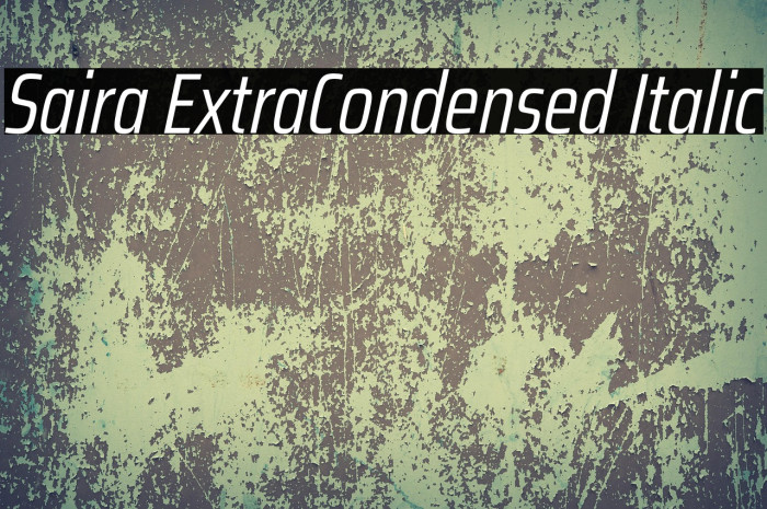 Saira ExtraCondensed Italic Example 3