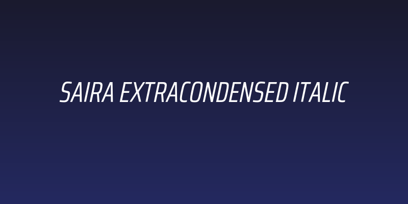Saira ExtraCondensed Italic Social Header
