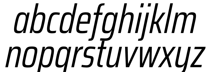 Saira ExtraCondensed Italic Font LOWERCASE