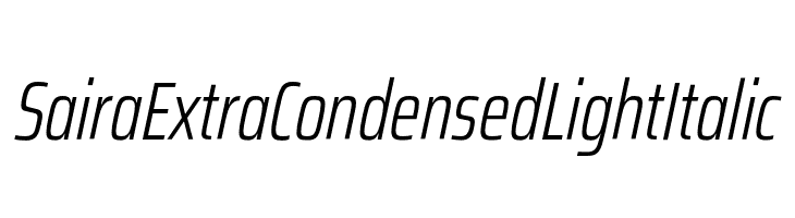 Saira ExtraCondensed Light Italic  免费字体下载