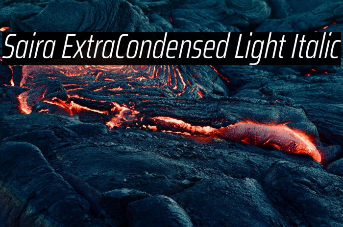 Saira ExtraCondensed Light Italic Example 1