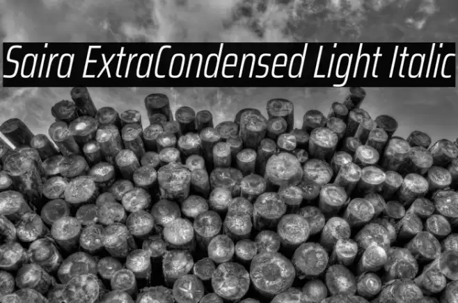 Saira ExtraCondensed Light Italic Font examples