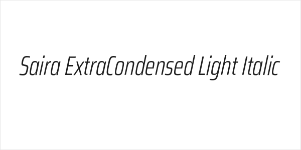 Saira ExtraCondensed Light Italic Logo
