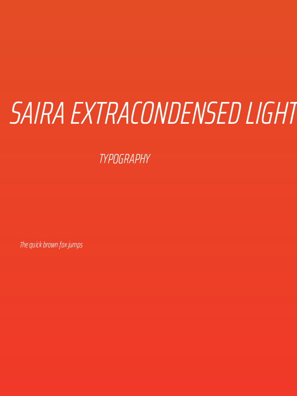 Saira ExtraCondensed Light Italic Poster