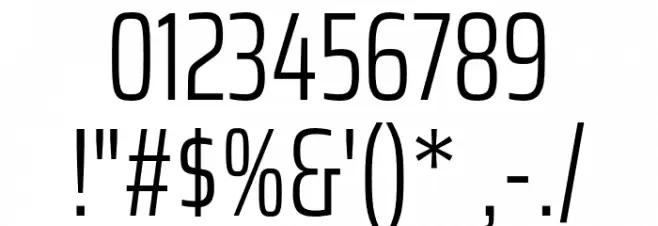 Saira ExtraCondensed Light Font OTHER CHARS