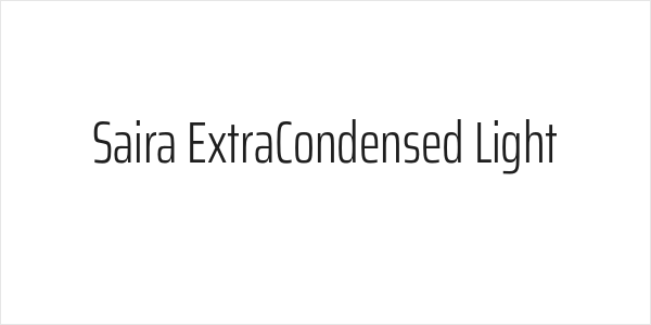 Saira ExtraCondensed Light Logo