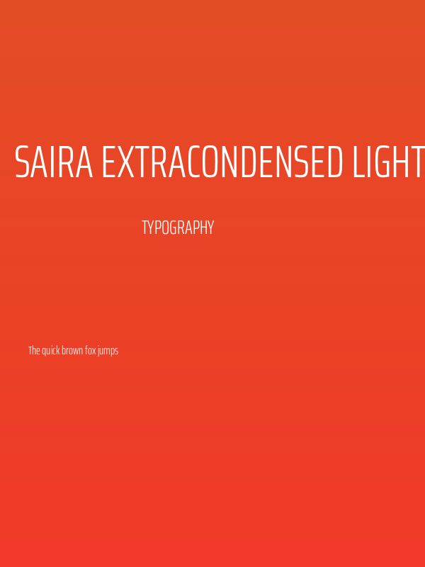 Saira ExtraCondensed Light Poster