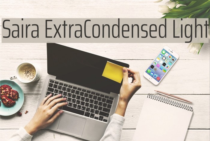Saira ExtraCondensed Light Font examples