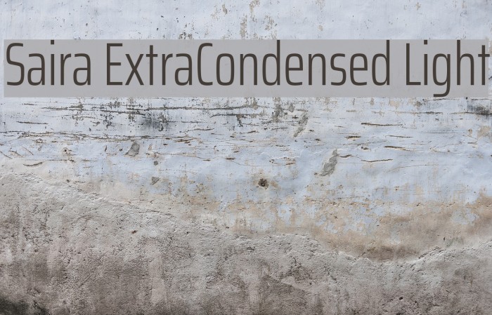 Saira ExtraCondensed Light Font examples