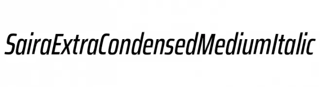 Saira ExtraCondensed Medium Italic  تنزيل الخطوط