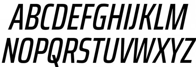 Saira ExtraCondensed Medium Italic Schriftart Groß