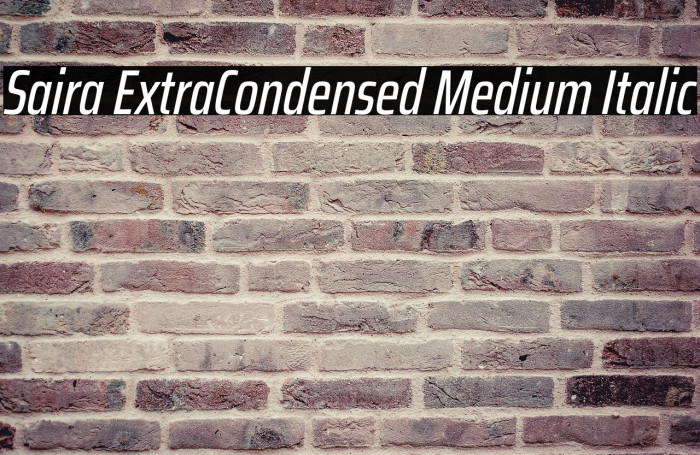 Saira ExtraCondensed Medium Italic Example 3