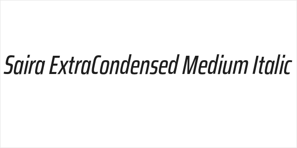 Saira ExtraCondensed Medium Italic Logo