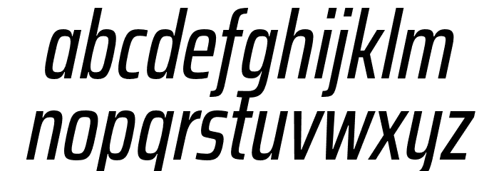 Saira ExtraCondensed Medium Italic Font LOWERCASE