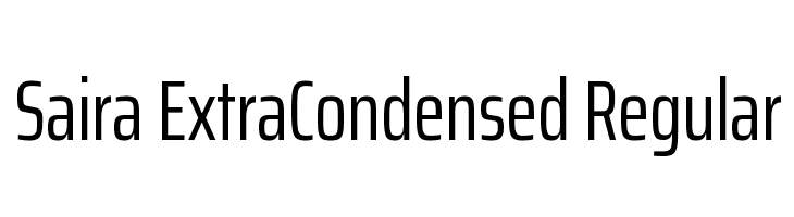 Saira ExtraCondensed Regular  font caratteri gratis