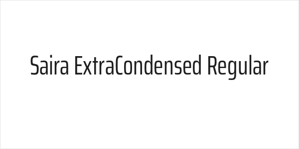 Saira ExtraCondensed Regular Logo