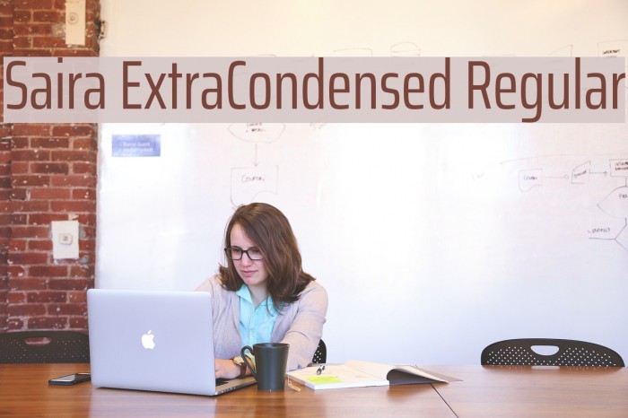 Saira ExtraCondensed Regular Font examples