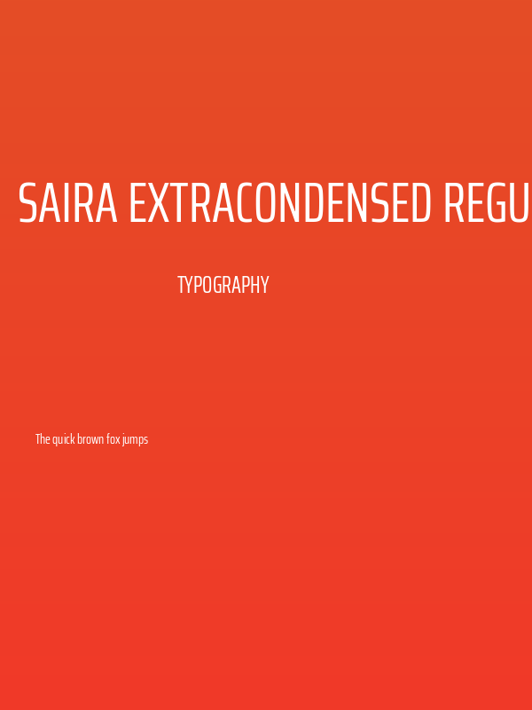 Saira ExtraCondensed Regular Poster
