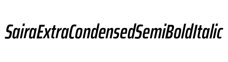 Saira ExtraCondensed SemiBold Italic  Free Fonts Download
