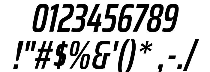 Saira ExtraCondensed SemiBold Italic Font OTHER CHARS