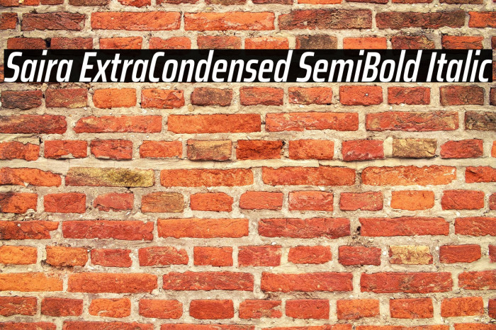 Saira ExtraCondensed SemiBold Italic Example 2