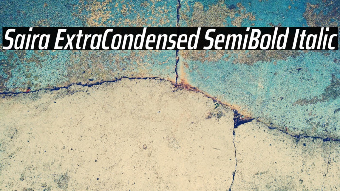Saira ExtraCondensed SemiBold Italic Example 3