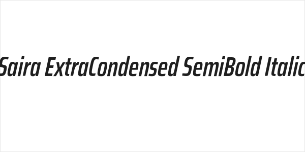Saira ExtraCondensed SemiBold Italic Logo