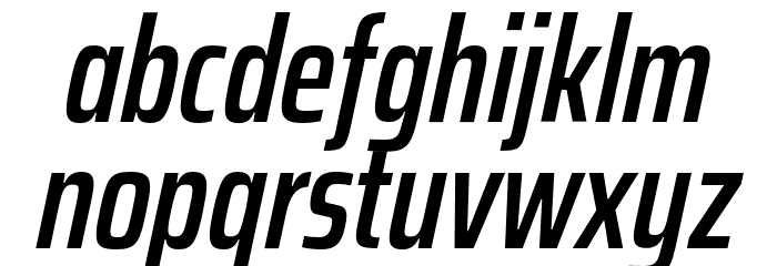 Saira ExtraCondensed SemiBold Italic Font LOWERCASE