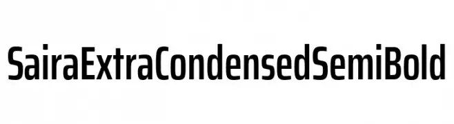 Saira ExtraCondensed SemiBold  免费字体下载