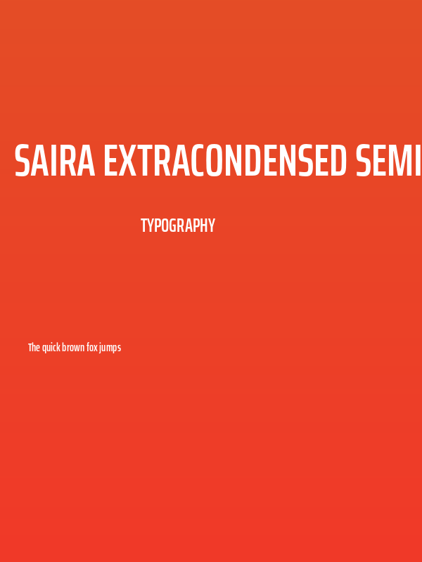 Saira ExtraCondensed SemiBold Poster