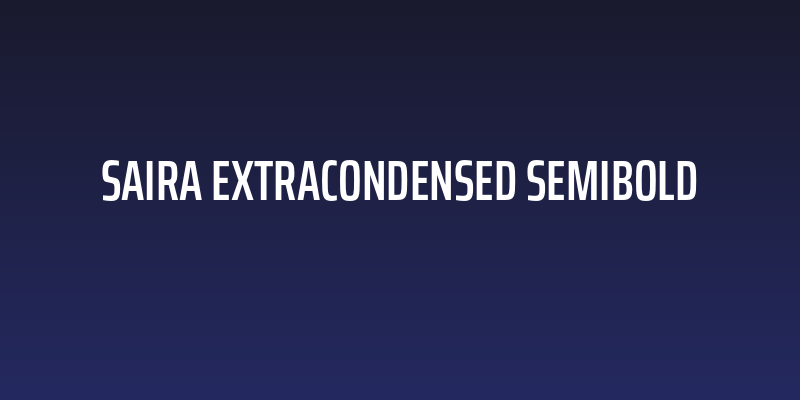 Saira ExtraCondensed SemiBold Social Header