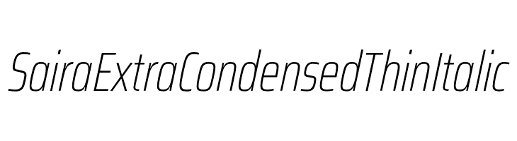 Saira ExtraCondensed Thin Italic  baixar fontes gratis