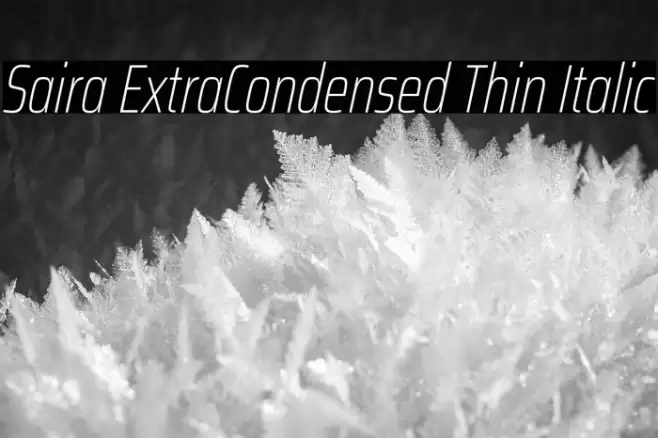 Saira ExtraCondensed Thin Italic Font examples