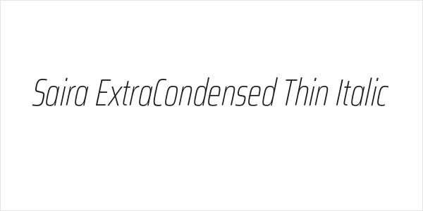 Saira ExtraCondensed Thin Italic Logo