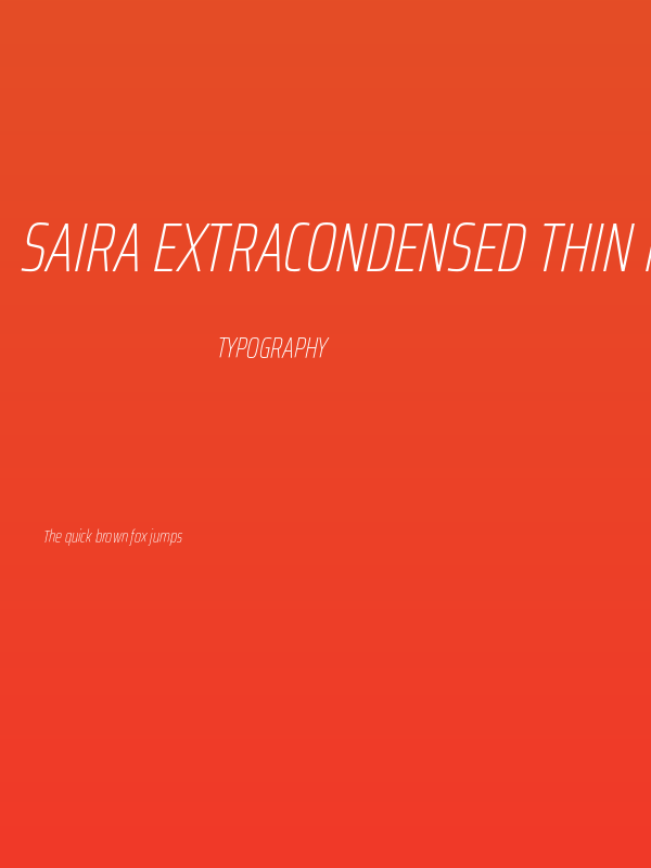 Saira ExtraCondensed Thin Italic Poster