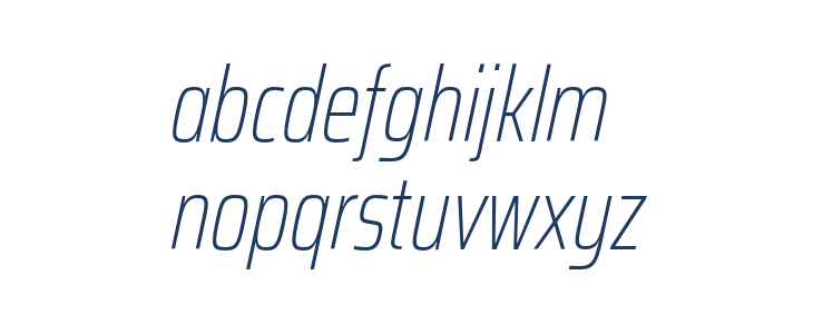 Saira ExtraCondensed Thin Italic Lowercase