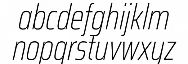 Saira ExtraCondensed Thin Italic Font Litere mici